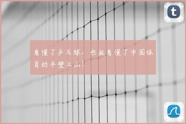 看懂了乒乓球,也就看懂了中国体育的半壁江山!